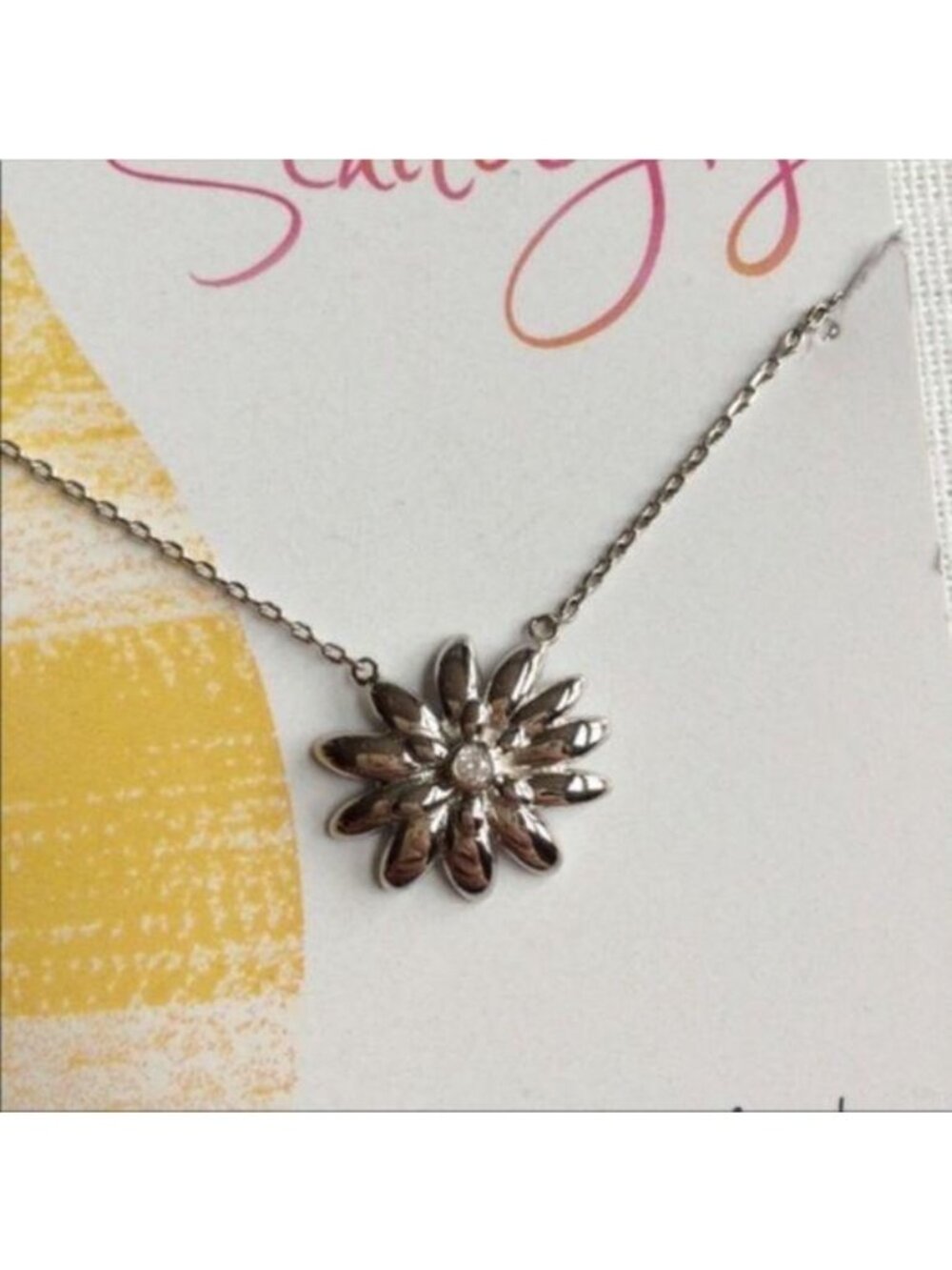 Kathy Davis Silver Plate Flower Necklace - Picture 5 of 5